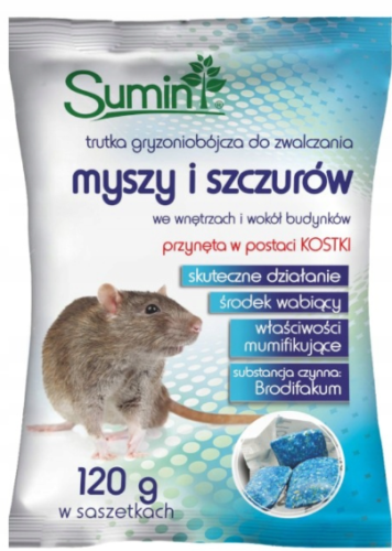 Trutka kostka woskowa na szczury 120g
