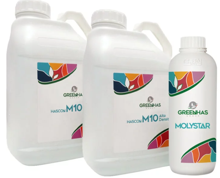 Hascon-M -10-5l-x2+Molystar-1l (drewnienie pędów zestaw na 2 ha)