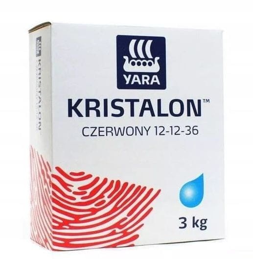 Kristalon Czerwony 12-12-36 Yara - nawóz NPK z mikroelementami waga 3 KG