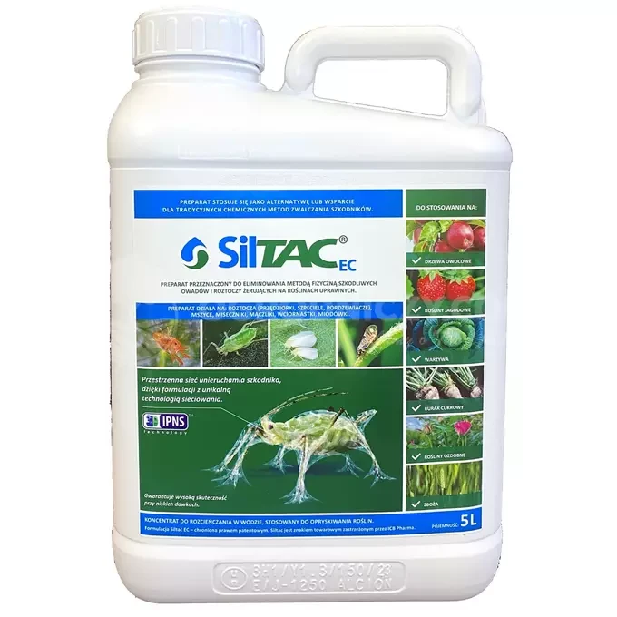 Siltac EC eliminuje szkodniki tylko w sposób fizyczny (mechaniczny). pojemność 5 l